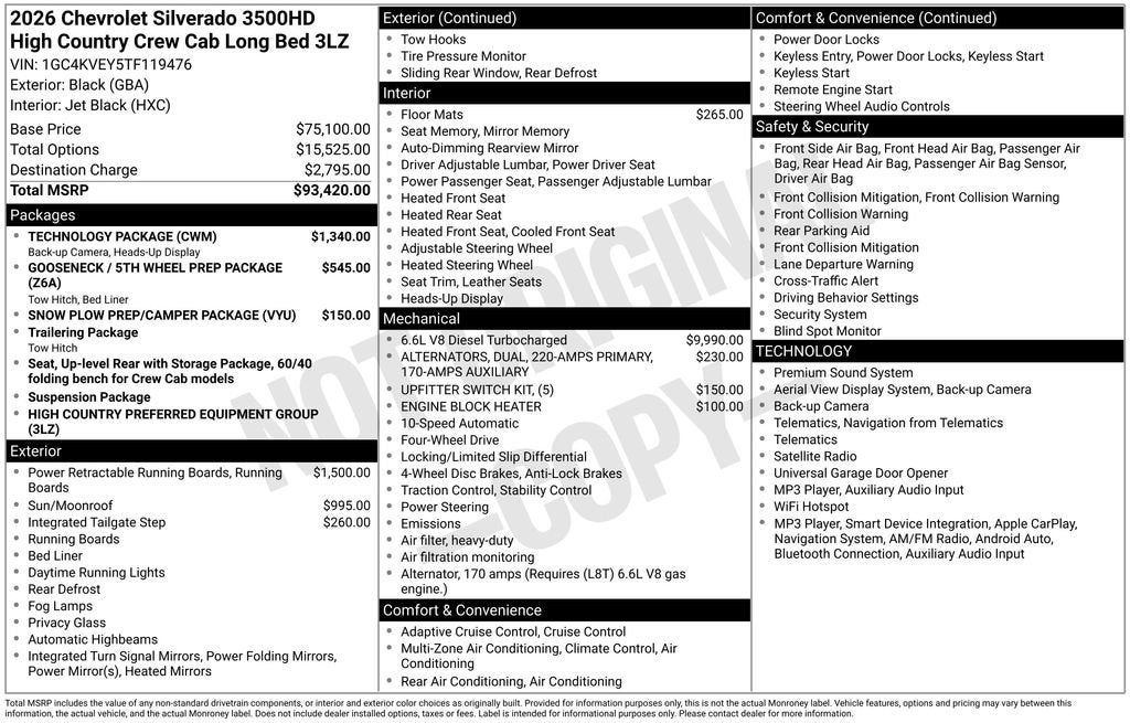 2026 Chevrolet Silverado 3500 HD High Country DRW