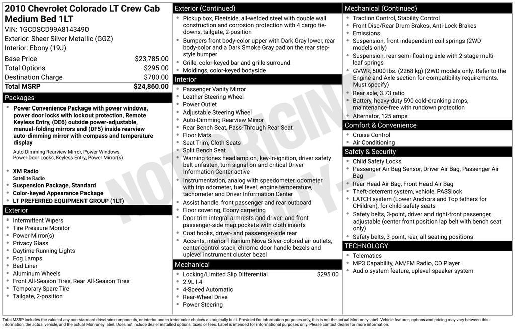2010 Chevrolet Colorado LT w/1LT