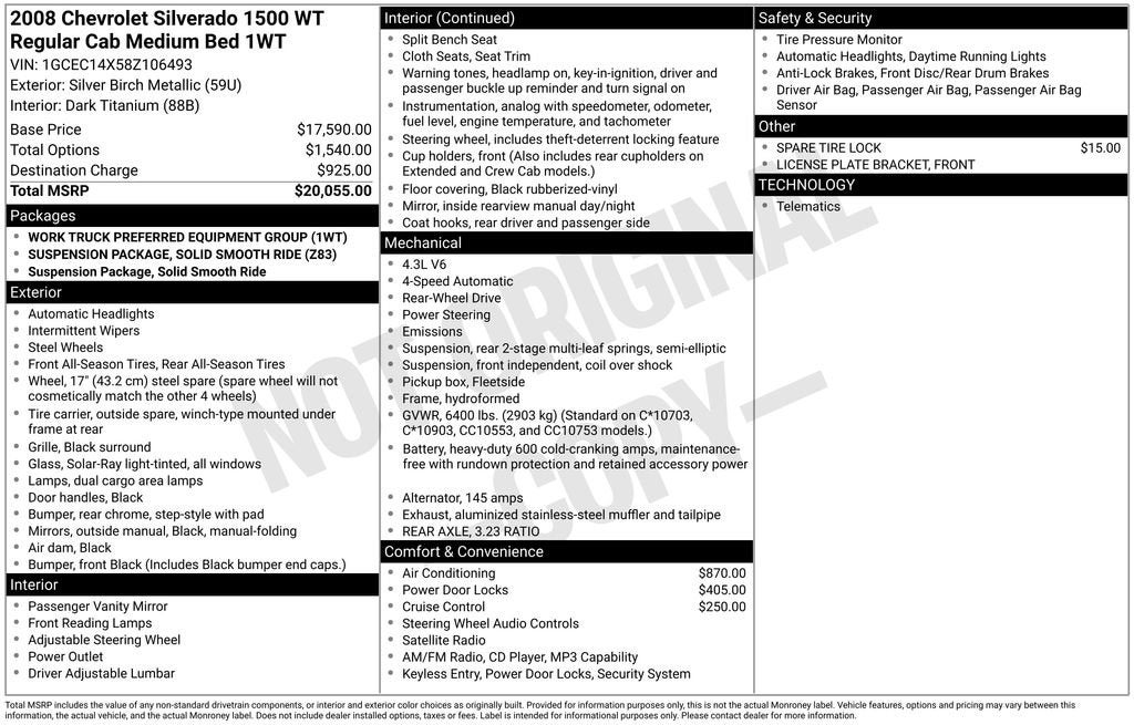 2008 Chevrolet Silverado 1500 Work Truck
