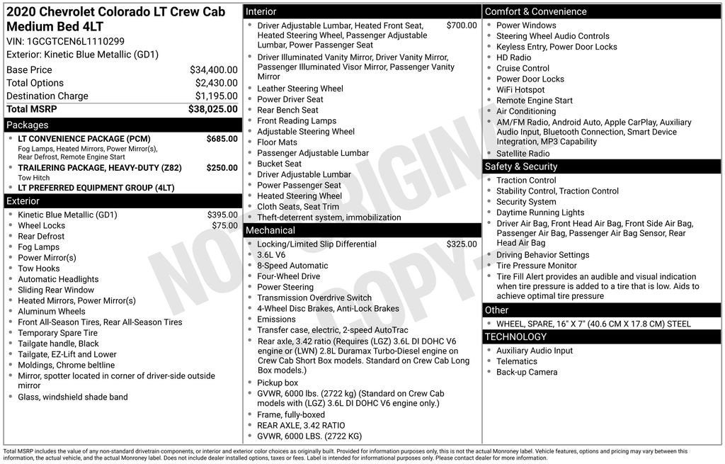 2020 Chevrolet Colorado 4WD LT