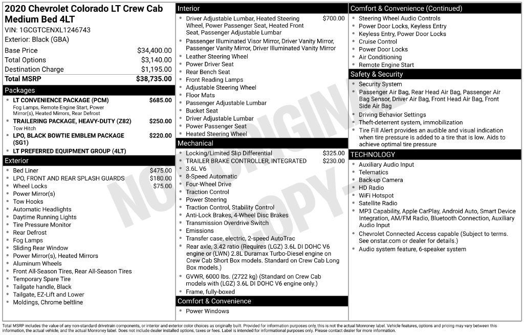 2020 Chevrolet Colorado 4WD LT