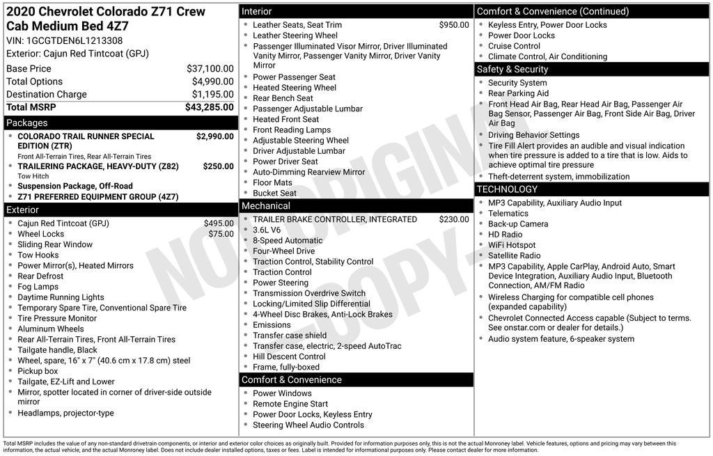 2020 Chevrolet Colorado 4WD Z71