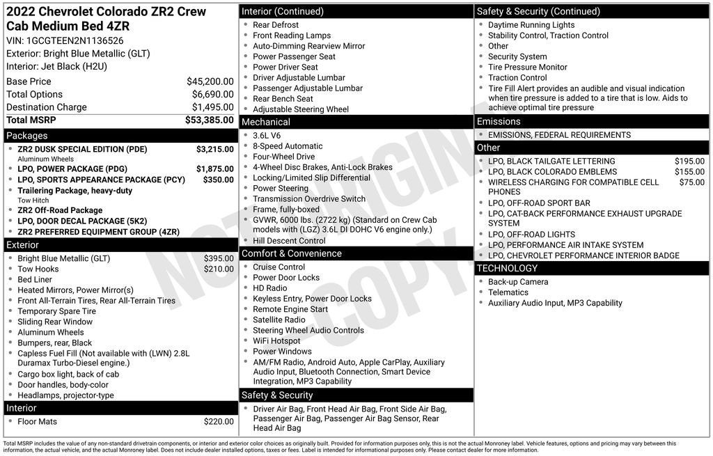 2022 Chevrolet Colorado ZR2