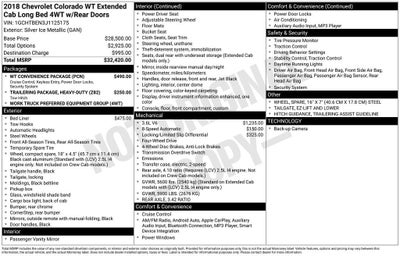 2018 Chevrolet Colorado 4WD Work Truck