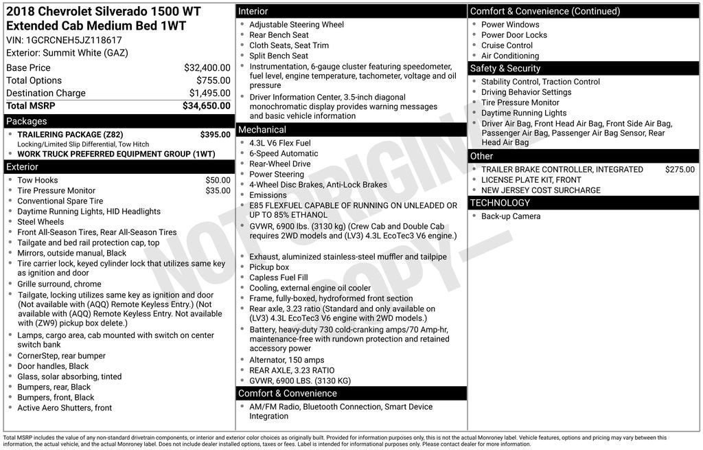 2018 Chevrolet Silverado 1500 Work Truck