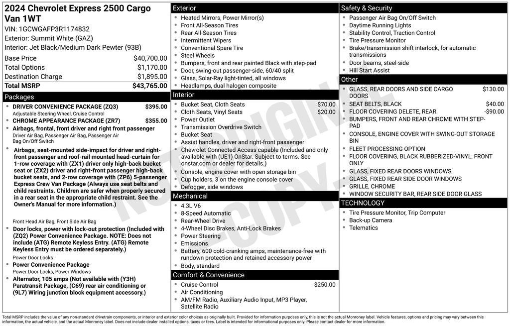 2024 Chevrolet Express Cargo 2500 WT