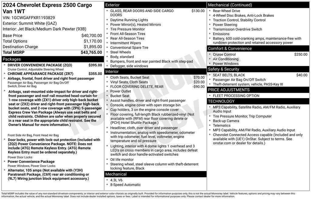 2024 Chevrolet Express Cargo 2500 WT