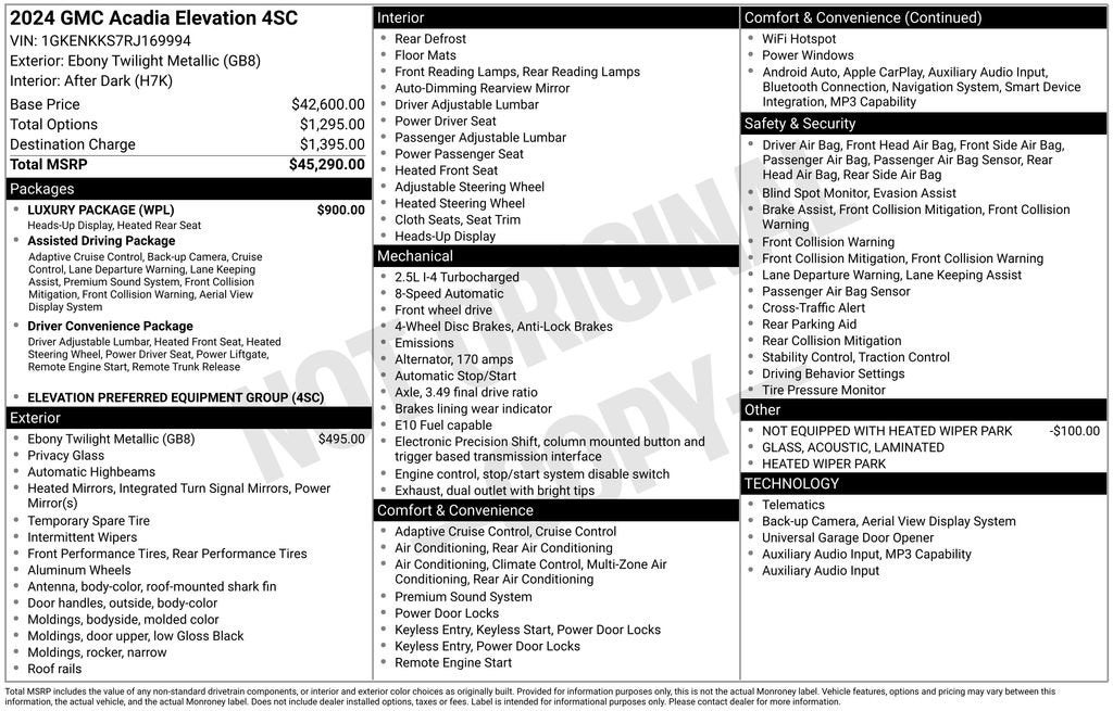 2024 GMC Acadia Elevation