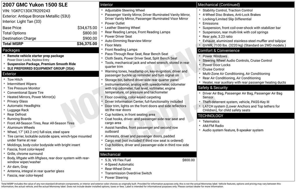 2007 GMC Yukon SLE