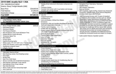 2018 GMC Acadia SLE