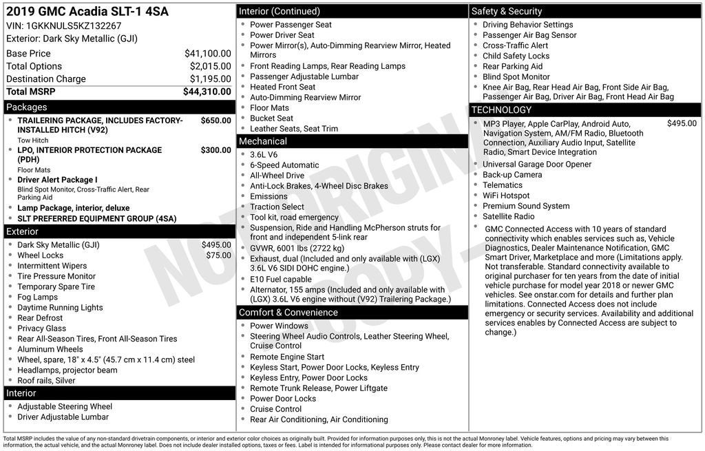 2019 GMC Acadia SLT