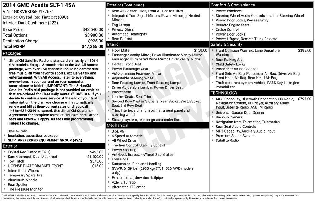 2014 GMC Acadia SLT