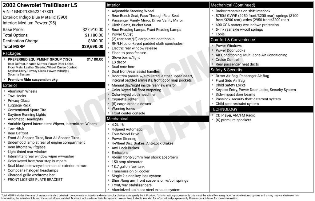2002 Chevrolet Trailblazer LS