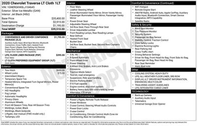 2020 Chevrolet Traverse LT Cloth