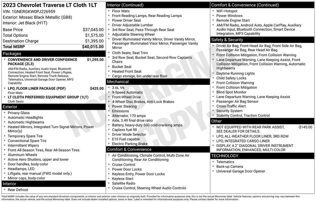 2023 Chevrolet Traverse LT Cloth