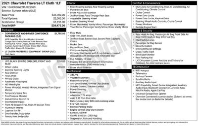 2021 Chevrolet Traverse LT Cloth