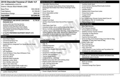 2018 Chevrolet Traverse LT Cloth