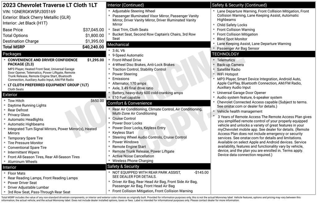 2023 Chevrolet Traverse LT Cloth