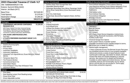 2023 Chevrolet Traverse LT Cloth