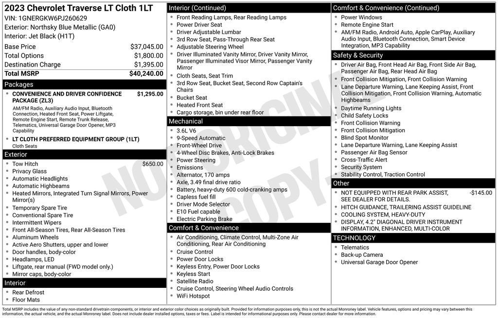 2023 Chevrolet Traverse LT Cloth