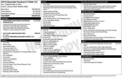 2019 Chevrolet Traverse LT Cloth