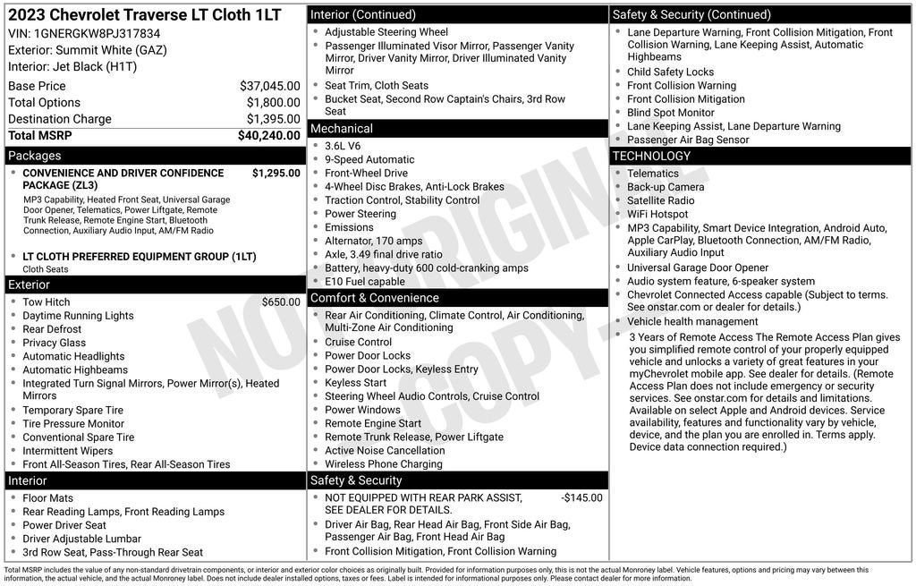 2023 Chevrolet Traverse LT Cloth