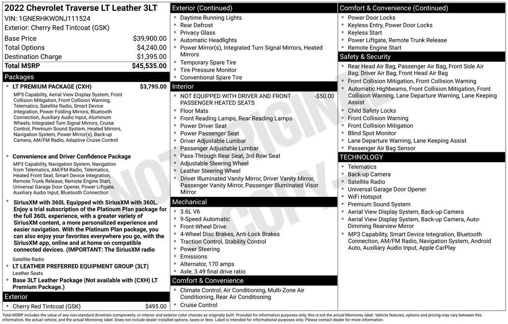 2022 Chevrolet Traverse LT Leather
