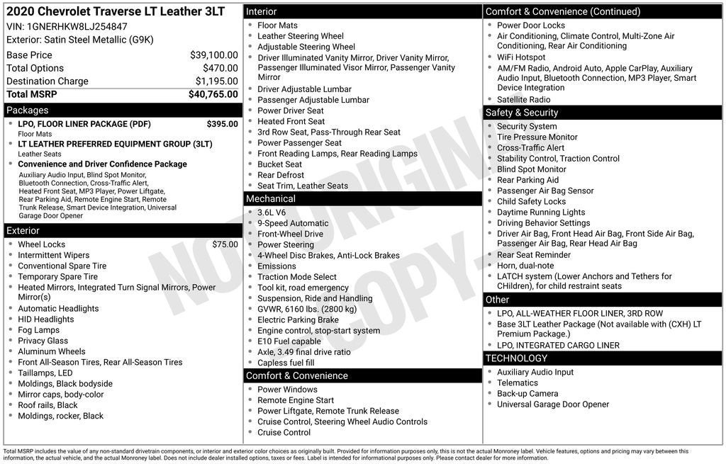 2020 Chevrolet Traverse LT Leather