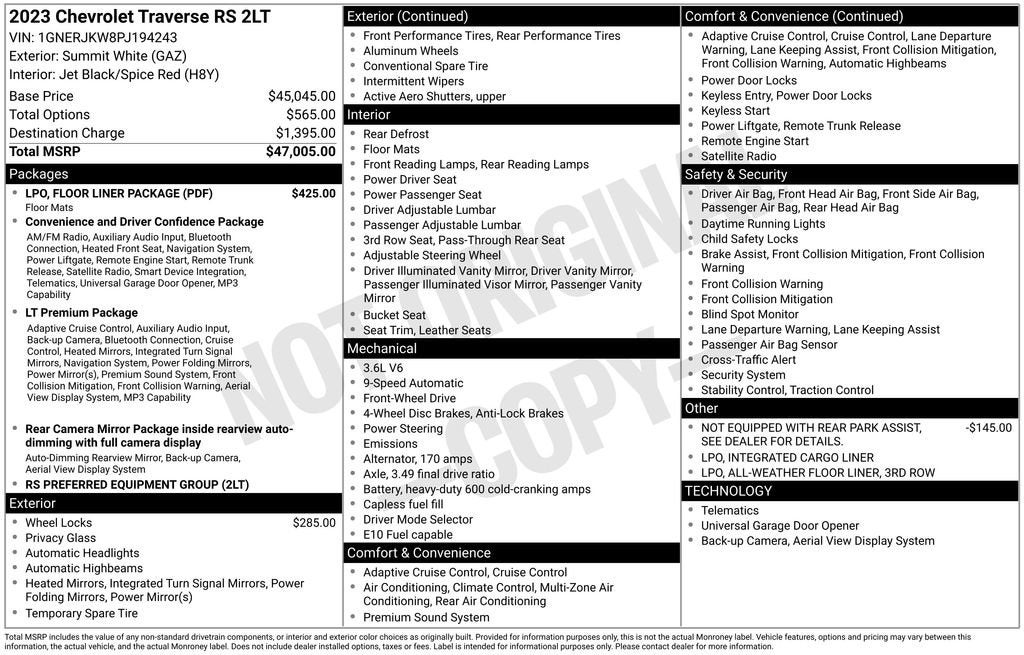 2023 Chevrolet Traverse RS