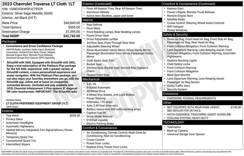 2023 Chevrolet Traverse LT Cloth