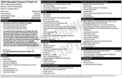 2023 Chevrolet Traverse LT Cloth