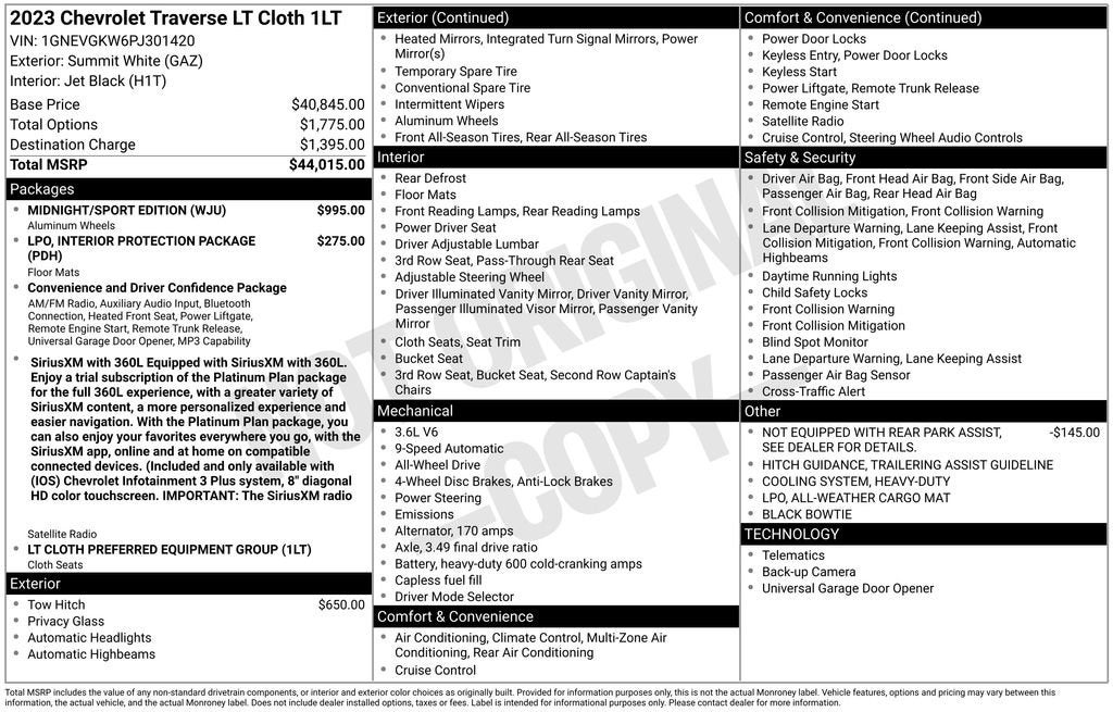 2023 Chevrolet Traverse LT Cloth