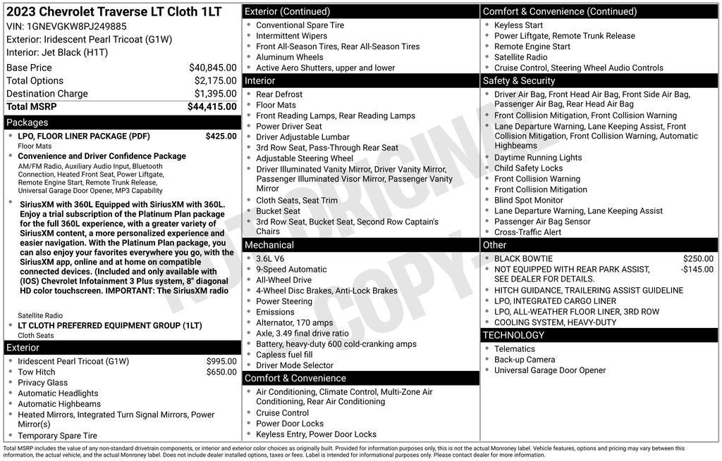 2023 Chevrolet Traverse LT Cloth