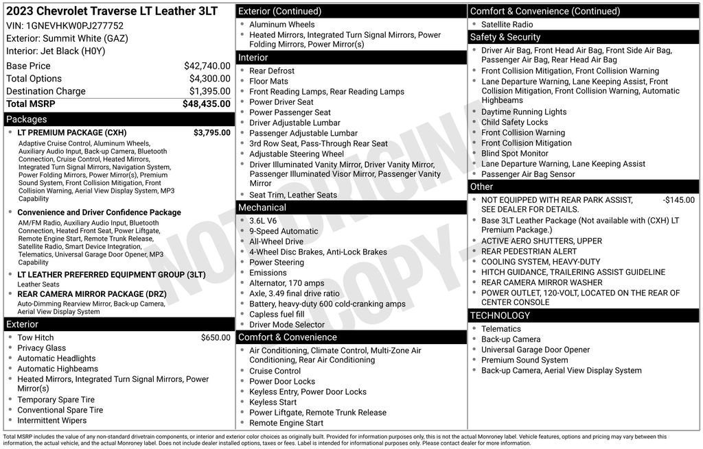 2023 Chevrolet Traverse LT Leather