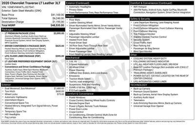 2020 Chevrolet Traverse LT Leather