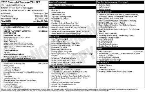 2025 Chevrolet Traverse Z71