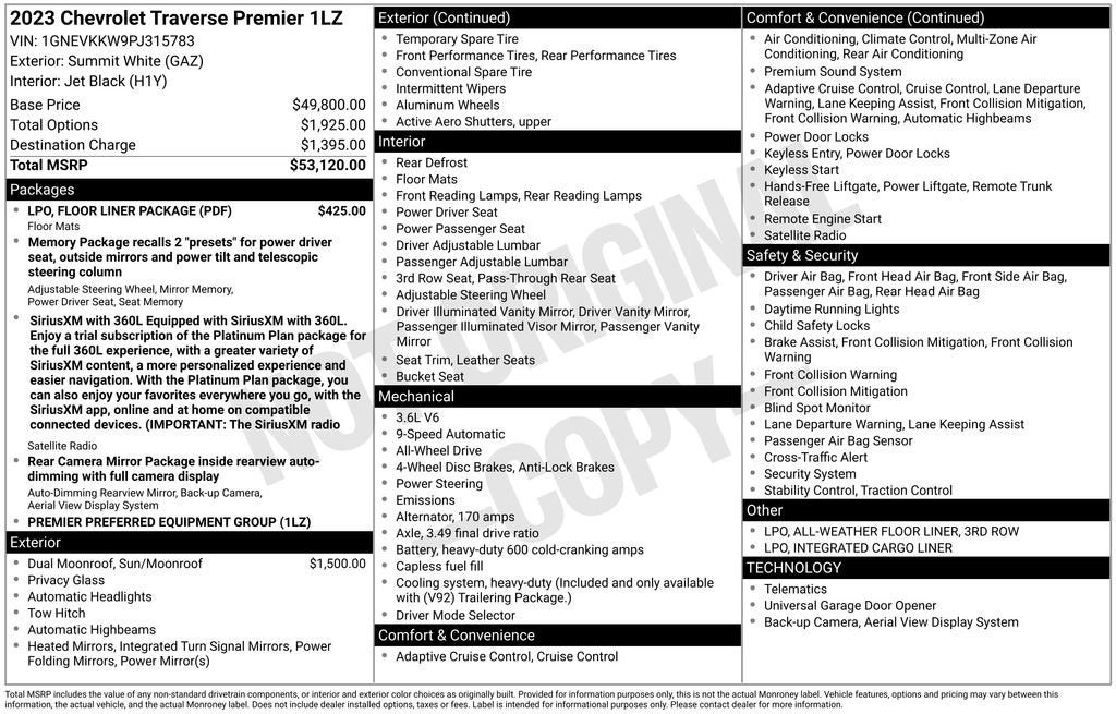 2023 Chevrolet Traverse Premier