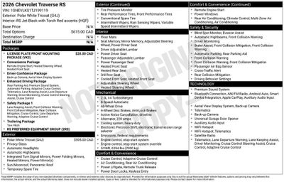 2026 Chevrolet Traverse RS