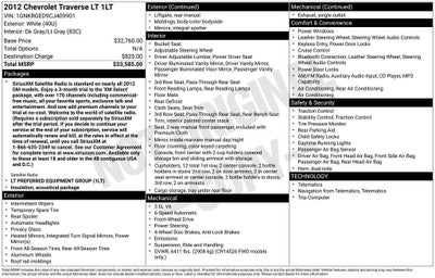 2012 Chevrolet Traverse LT w/1LT