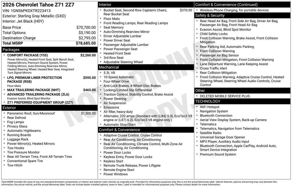 2026 Chevrolet Tahoe Z71