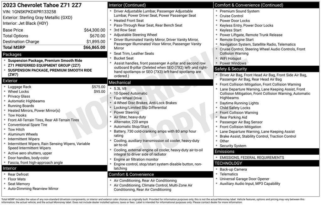 2023 Chevrolet Tahoe Z71