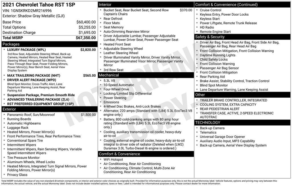 2021 Chevrolet Tahoe RST