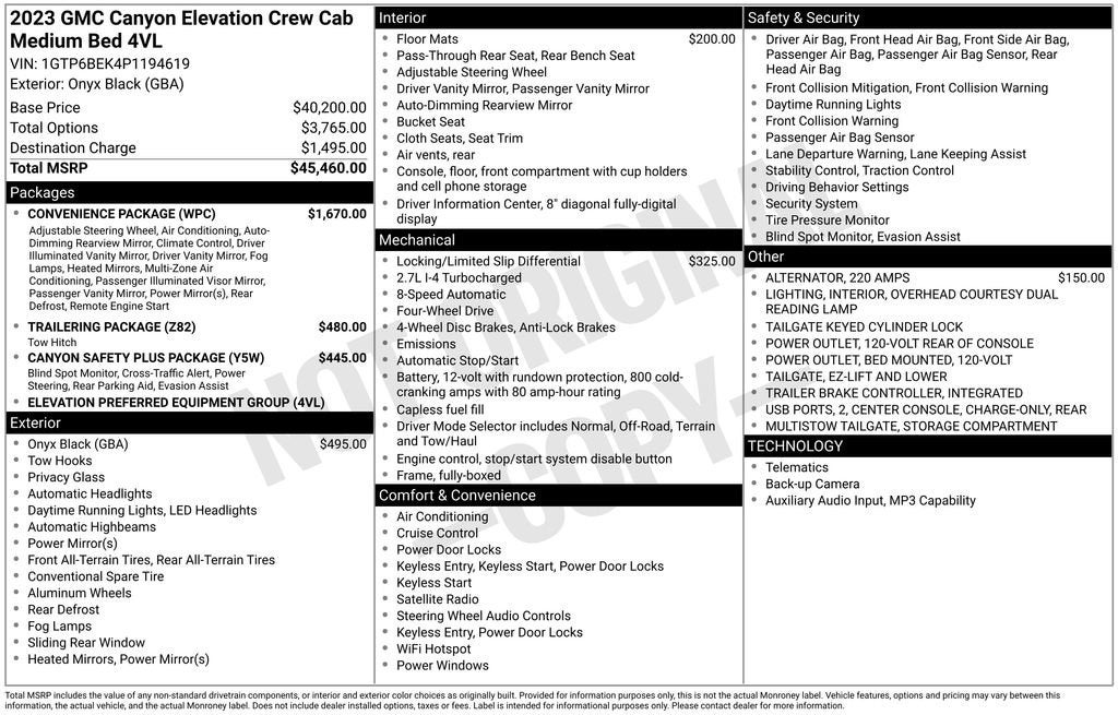 2023 GMC Canyon Elevation