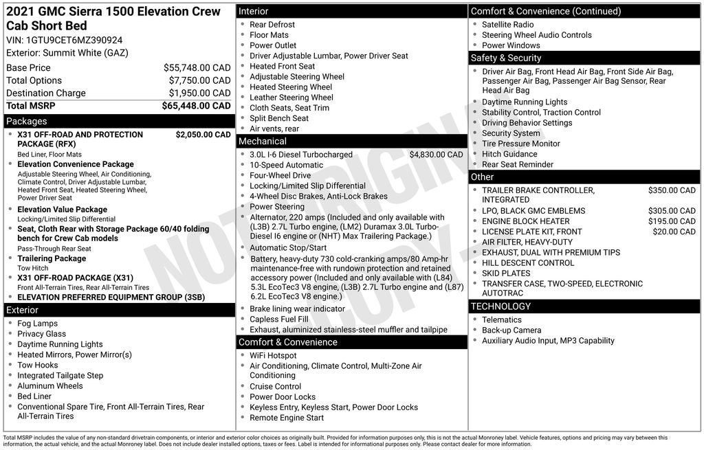 2021 GMC Sierra 1500 Elevation