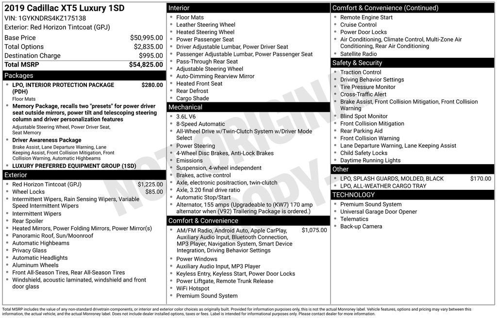 2019 Cadillac XT5 Luxury AWD