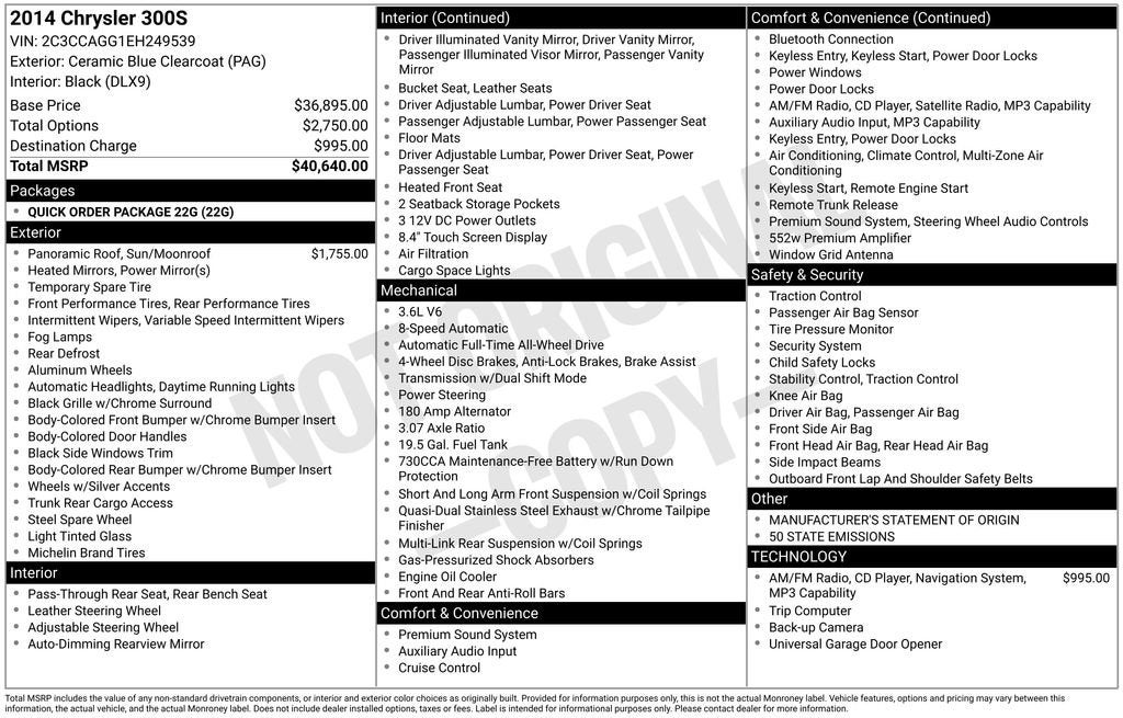 2014 Chrysler 300 300S