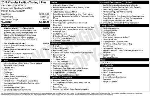 2019 Chrysler Pacifica Touring L Plus