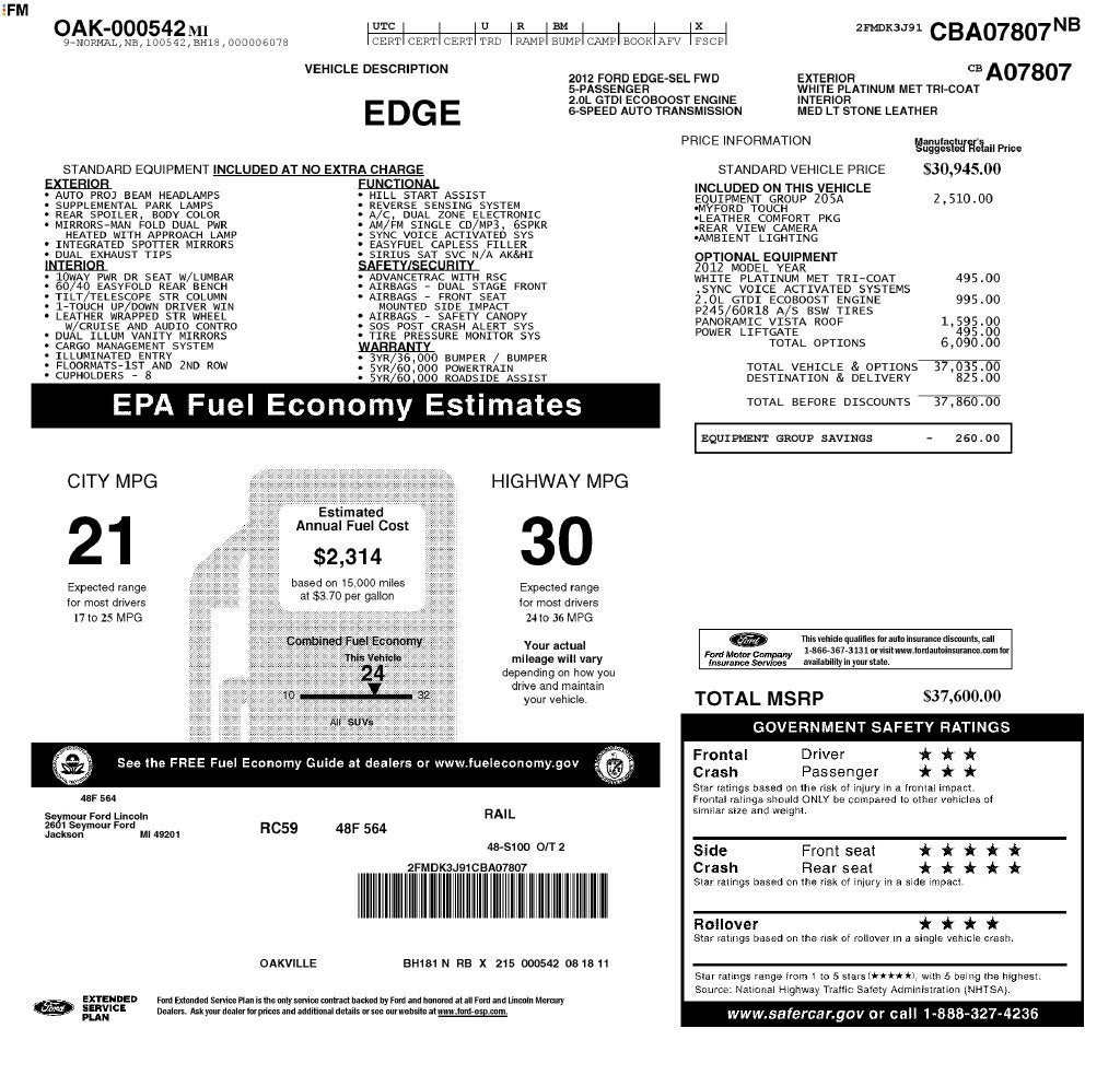 2012 Ford Edge SEL