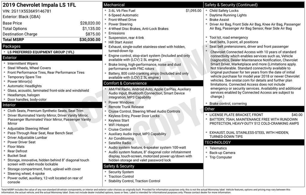 2019 Chevrolet Impala LS