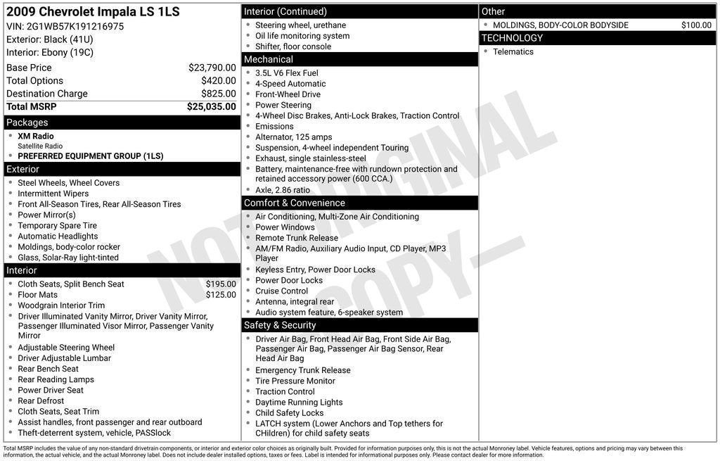 2009 Chevrolet Impala LS